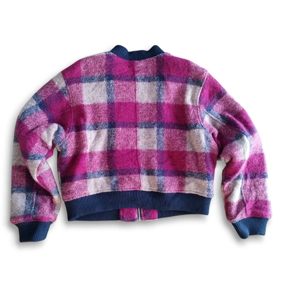 House of Harlow 1960 Pink Plaid Wool Stable Jacket - Picture 6 of 7